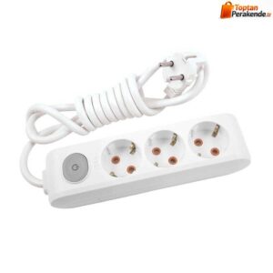 Viko Multi-Let Üçlü Grup Priz Topraklı Anahtarlı 1 Metre Beyaz (Çocuk Korumalı) 90117301